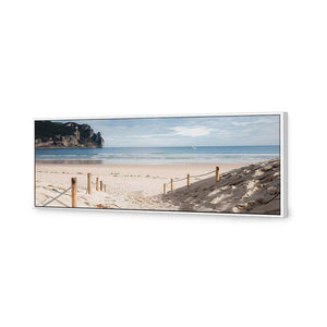 Tranquil Beach, Long | Classic Canvas | Floating Frame | White