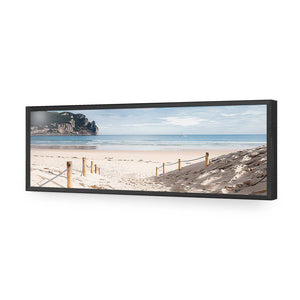 Tranquil Beach, Long | Classic Acrylic | Flat Frame No Border | Black