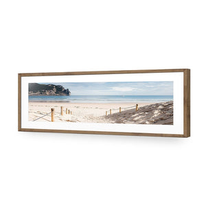 Tranquil Beach, Long | Classic Acrylic | Flat Frame No Border | Natural