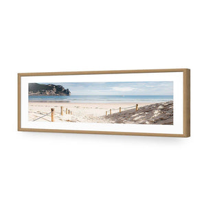 Tranquil Beach, Long | Classic Acrylic | Flat Frame No Border | Oak