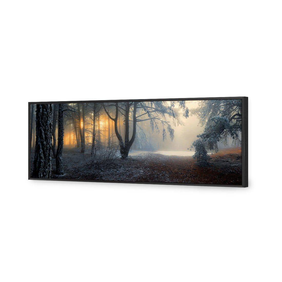 Winter Forest Pond Canvas Art-Canvas-Wall Art Designs-60x20cm-Canvas - Black Frame-Wall Art Designs