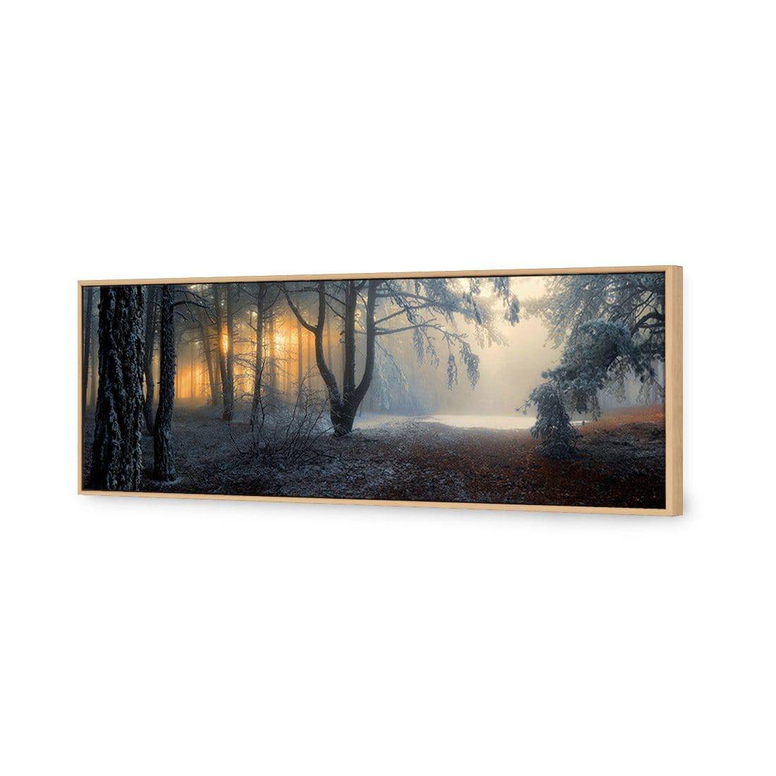 Winter Forest Pond Canvas Art-Canvas-Wall Art Designs-60x20cm-Canvas - Oak Frame-Wall Art Designs