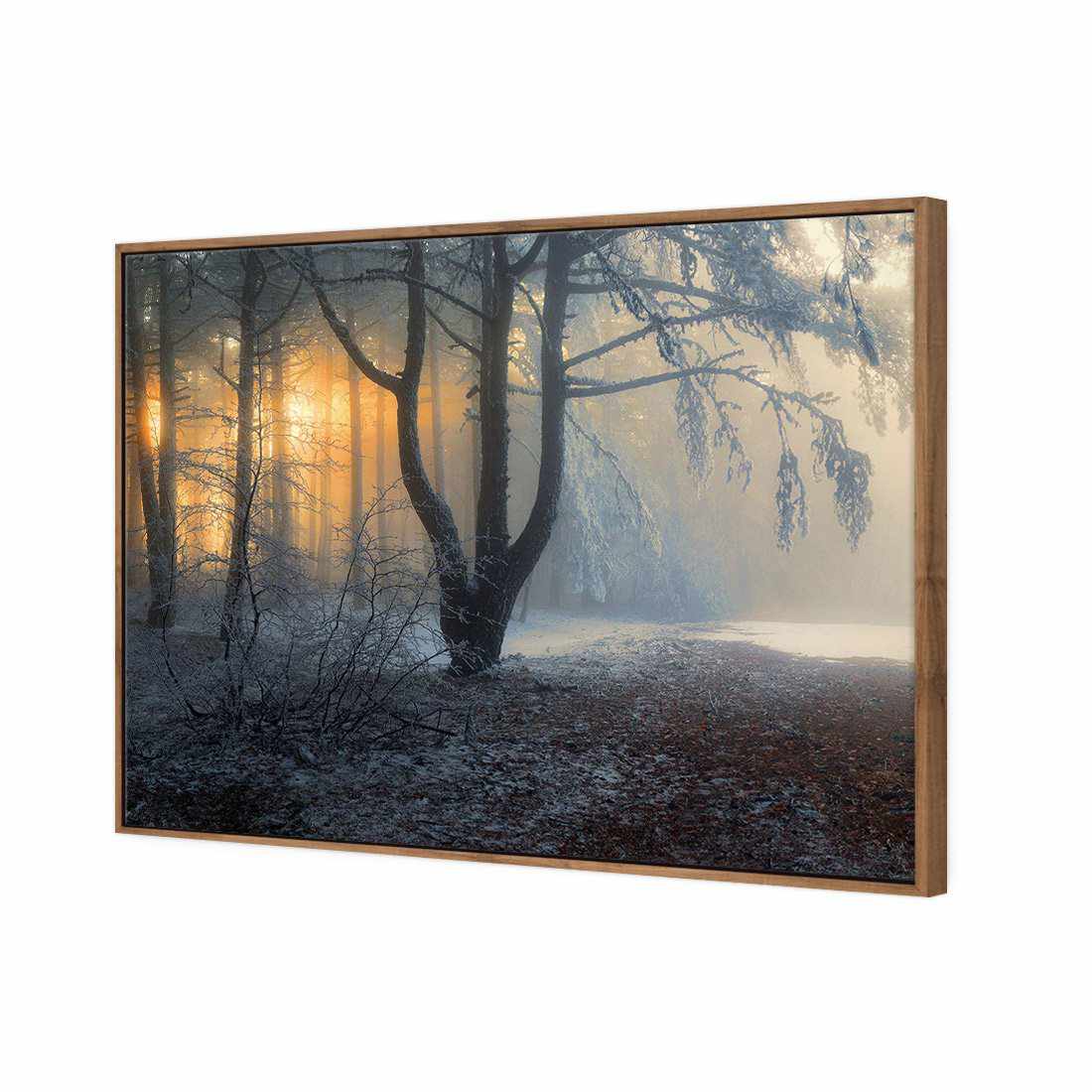 Winter Forest Pond Canvas Art-Canvas-Wall Art Designs-45x30cm-Canvas - Natural Frame-Wall Art Designs