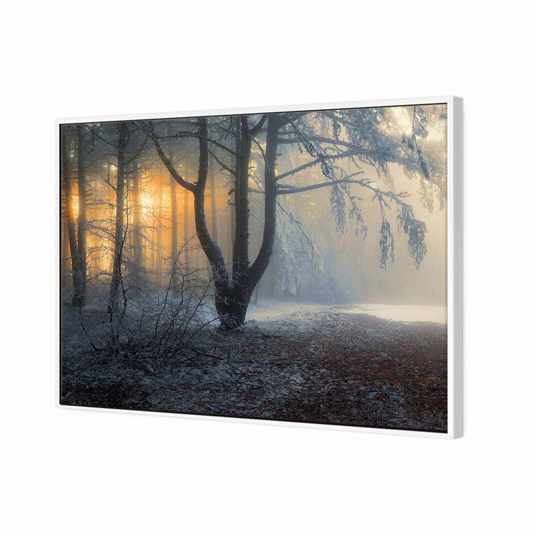 Winter Forest Pond Canvas Art-Canvas-Wall Art Designs-45x30cm-Canvas - White Frame-Wall Art Designs