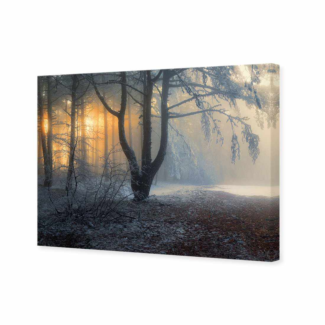 Winter Forest Pond Canvas Art-Canvas-Wall Art Designs-45x30cm-Canvas - No Frame-Wall Art Designs