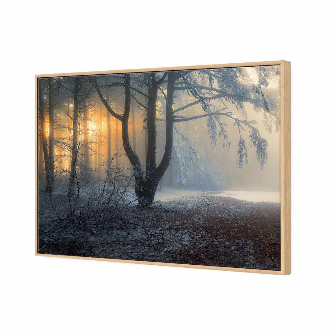 Winter Forest Pond Canvas Art-Canvas-Wall Art Designs-45x30cm-Canvas - Oak Frame-Wall Art Designs