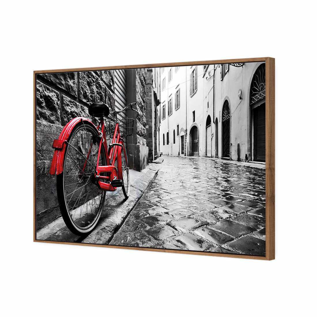 Retro Bike on Cobbles Canvas Art-Canvas-Wall Art Designs-45x30cm-Canvas - Natural Frame-Wall Art Designs