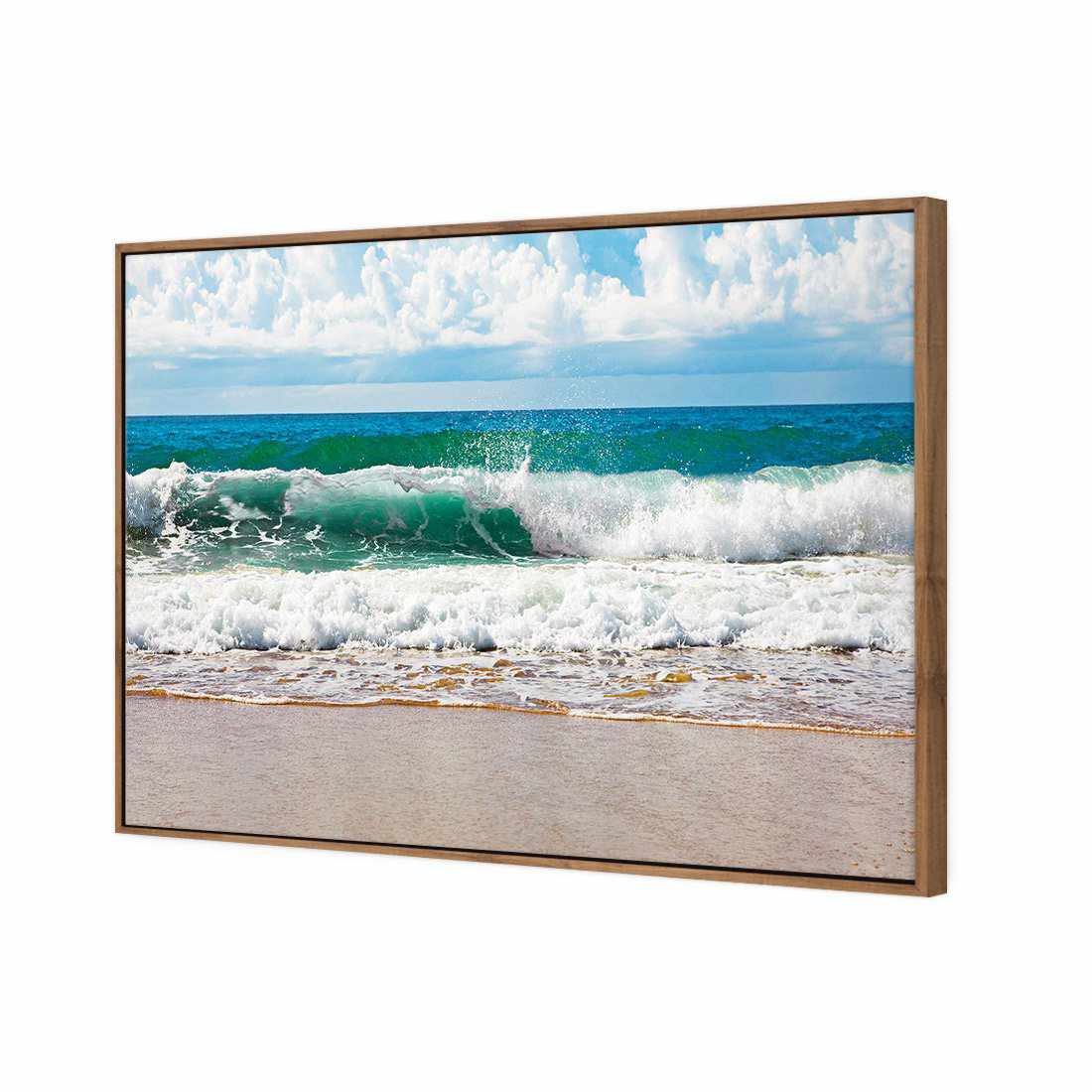 Green Wave Canvas Art-Canvas-Wall Art Designs-45x30cm-Canvas - Natural Frame-Wall Art Designs