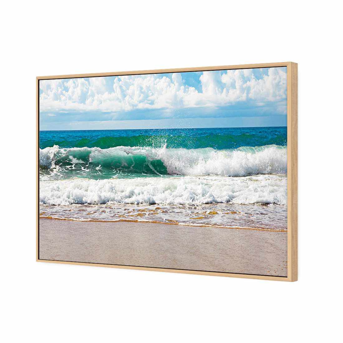 Green Wave Canvas Art-Canvas-Wall Art Designs-45x30cm-Canvas - Oak Frame-Wall Art Designs