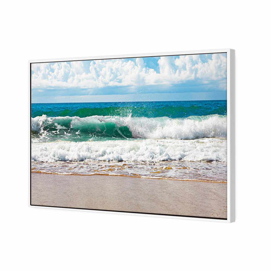 Green Wave Canvas Art-Canvas-Wall Art Designs-45x30cm-Canvas - White Frame-Wall Art Designs