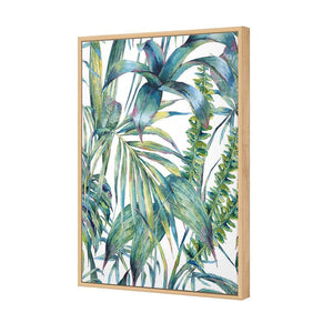 Tropical Collective On White | Standard Canvas | Floating Frame | Oak