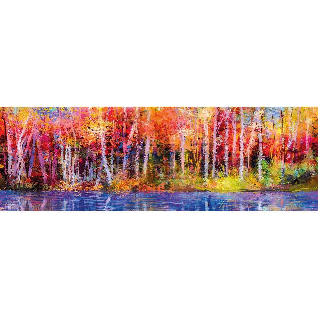 Rainbow Tree Forest, Long-Acrylic-Wall Art Design-With Border-Acrylic - No Frame-60x20cm-Wall Art Designs