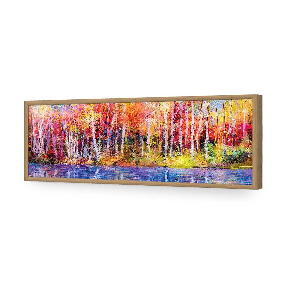Rainbow Tree Forest, Long-Acrylic-Wall Art Design-Without Border-Acrylic - Oak Frame-60x20cm-Wall Art Designs