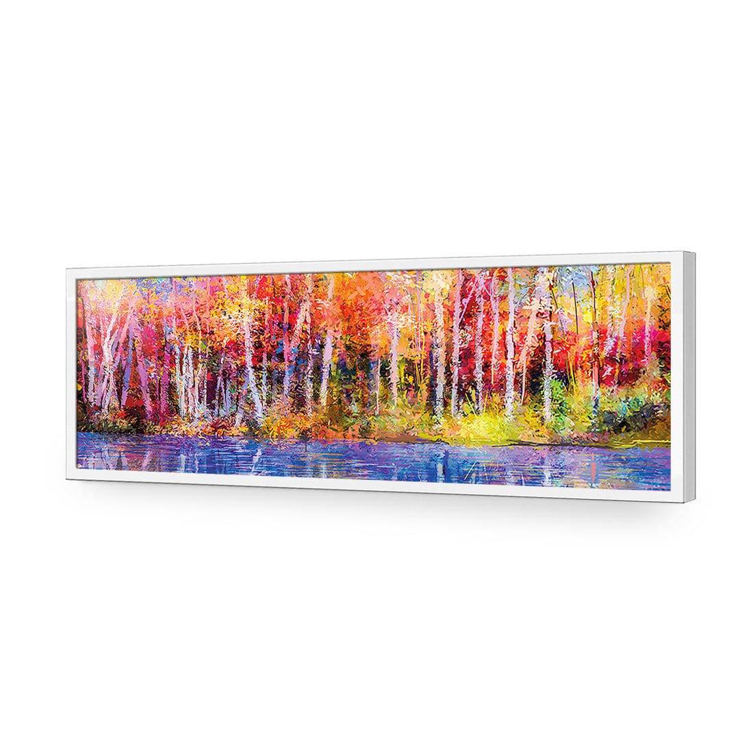 Rainbow Tree Forest, Long-Acrylic-Wall Art Design-Without Border-Acrylic - White Frame-60x20cm-Wall Art Designs