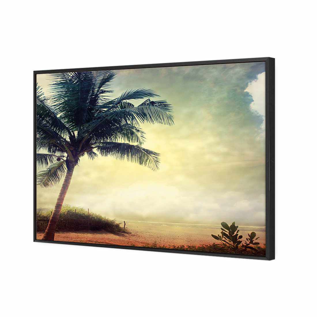 Vintage Palm Beach Canvas Art-Canvas-Wall Art Designs-45x30cm-Canvas - Black Frame-Wall Art Designs
