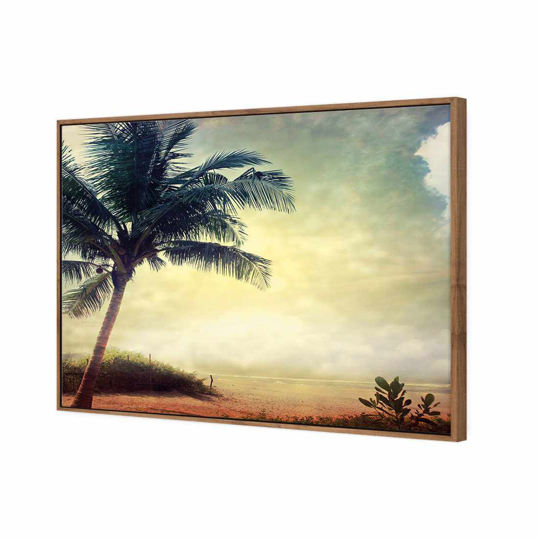 Vintage Palm Beach Canvas Art-Canvas-Wall Art Designs-45x30cm-Canvas - Natural Frame-Wall Art Designs