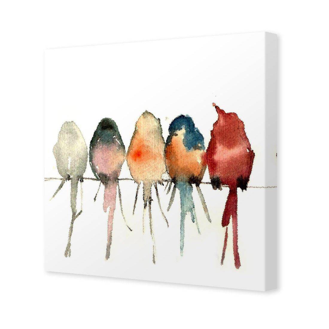 Watercolour Birds on Branch Canvas Art-Canvas-Wall Art Designs-30x30cm-Canvas - No Frame-Wall Art Designs