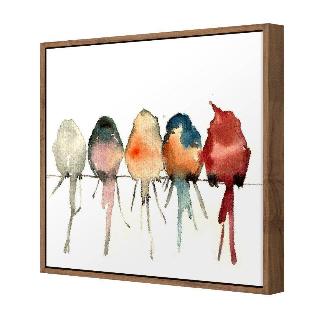 Watercolour Birds on Branch Canvas Art-Canvas-Wall Art Designs-30x30cm-Canvas - Natural Frame-Wall Art Designs