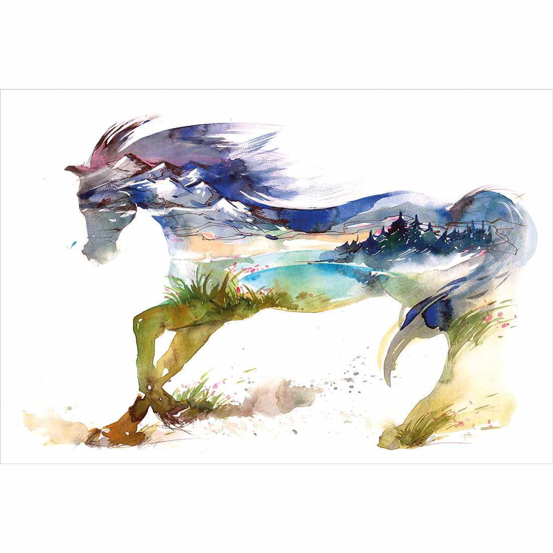 Horse Dreaming Canvas Art-Canvas-Wall Art Designs-45x30cm-Canvas - No Frame-Wall Art Designs