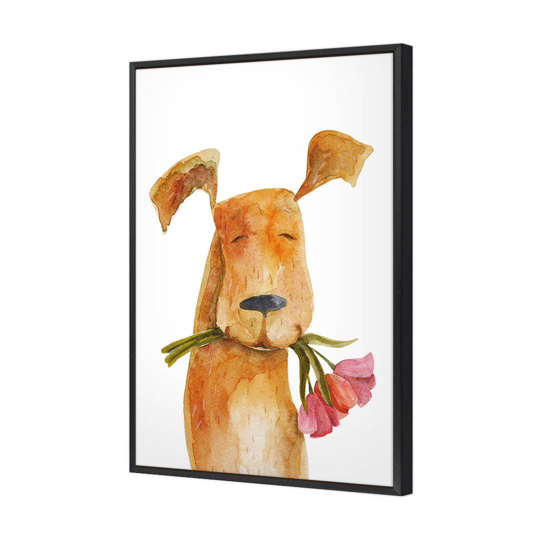 Doggy Valentine Canvas Art-Canvas-Wall Art Designs-45x30cm-Canvas - Black Frame-Wall Art Designs