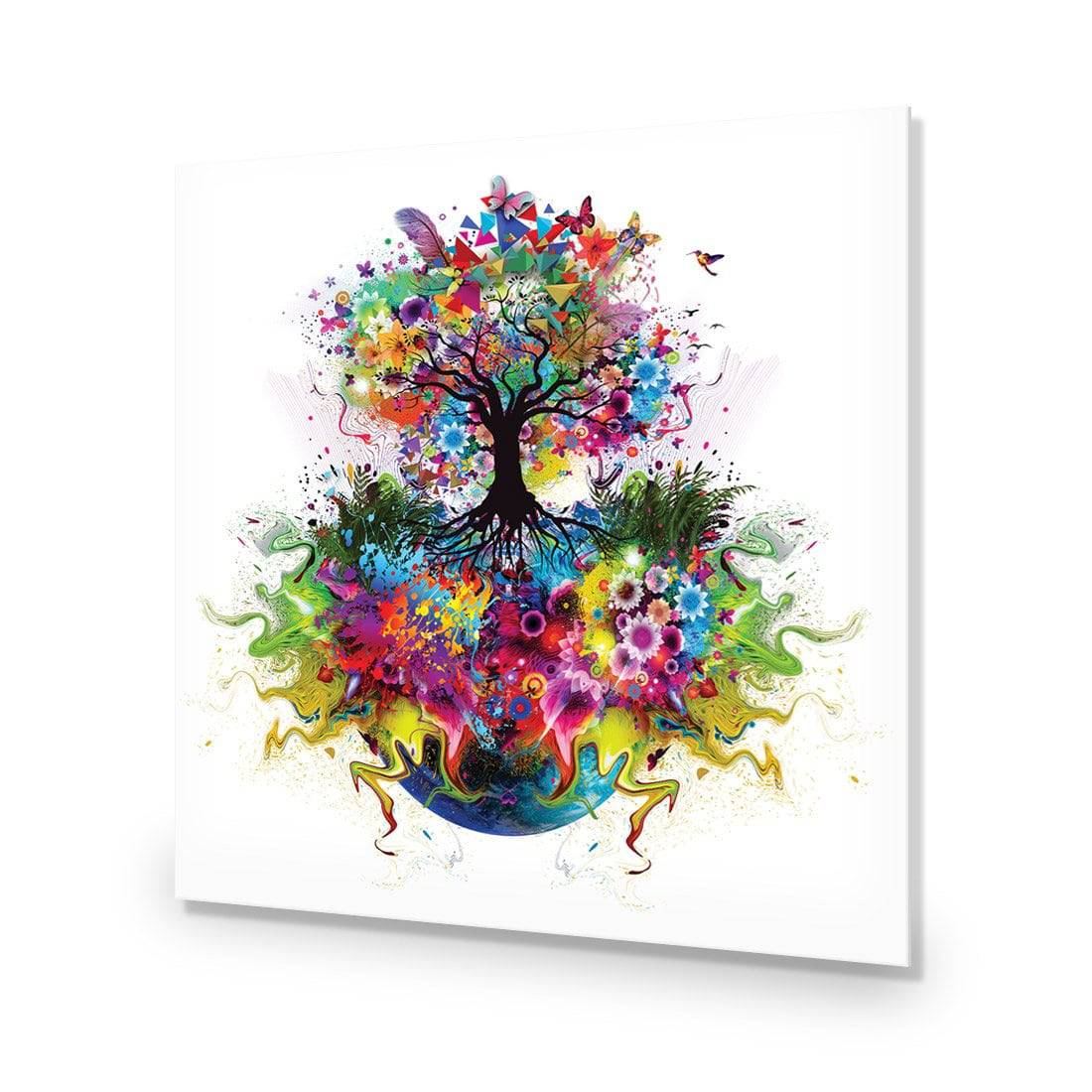 Flower Power, Square-Acrylic-Wall Art Design-Without Border-Acrylic - No Frame-37x37cm-Wall Art Designs
