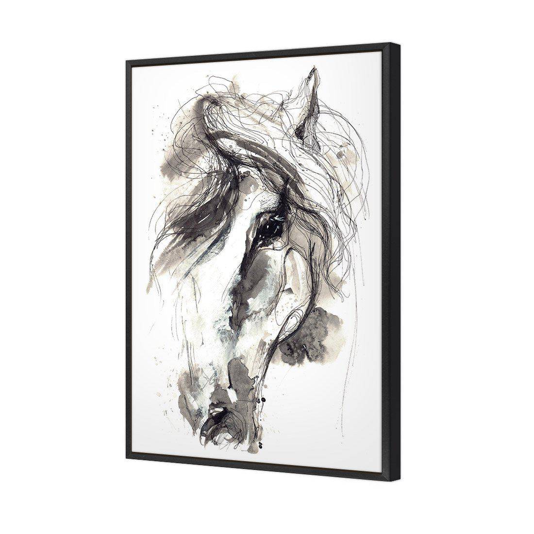 Monochrome Sketch Horse Canvas Art-Canvas-Wall Art Designs-45x30cm-Canvas - Black Frame-Wall Art Designs