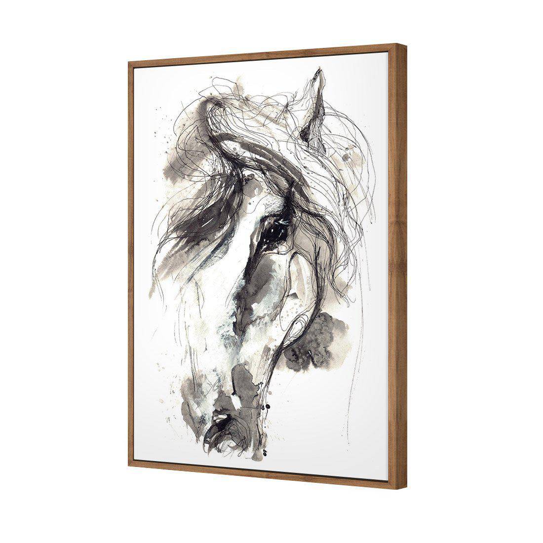 Monochrome Sketch Horse Canvas Art-Canvas-Wall Art Designs-45x30cm-Canvas - Natural Frame-Wall Art Designs