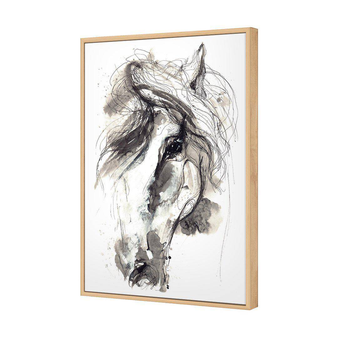 Monochrome Sketch Horse Canvas Art-Canvas-Wall Art Designs-45x30cm-Canvas - Oak Frame-Wall Art Designs