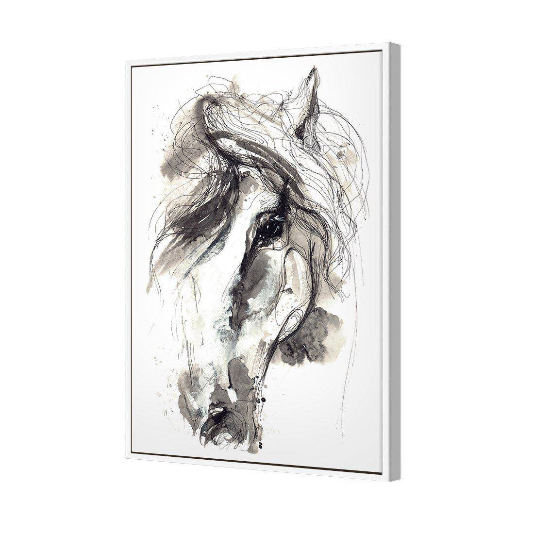 Monochrome Sketch Horse Canvas Art-Canvas-Wall Art Designs-45x30cm-Canvas - White Frame-Wall Art Designs