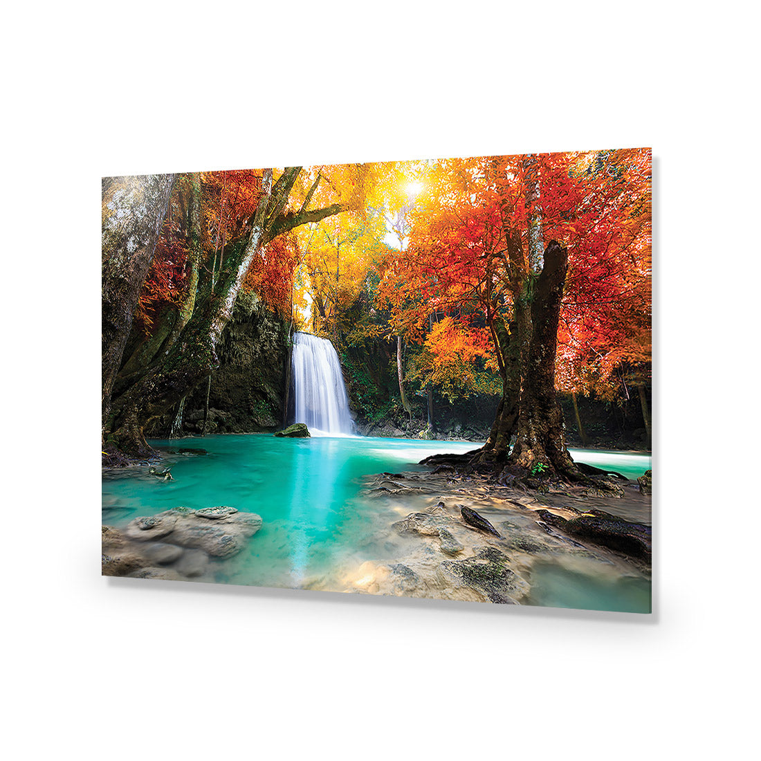 Autumn Waterfall Magic Acrylic Glass Art-Acrylic-Wall Art Design-Without Border-Acrylic - No Frame-45x30cm-Wall Art Designs
