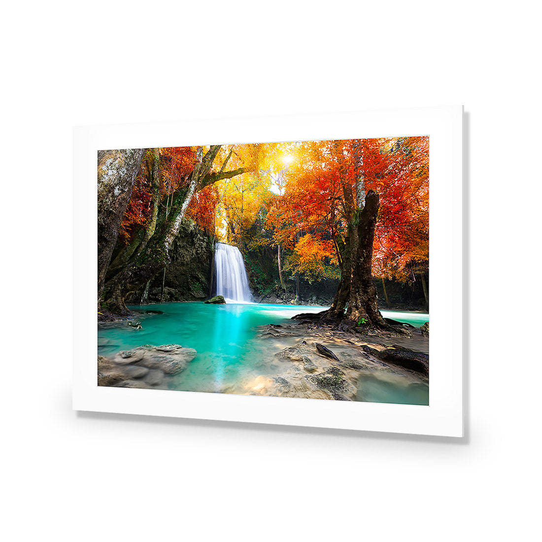 Autumn Waterfall Magic Acrylic Glass Art-Acrylic-Wall Art Design-With Border-Acrylic - No Frame-45x30cm-Wall Art Designs