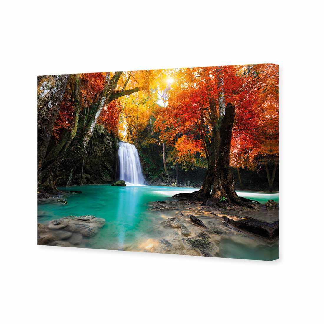 Autumn Waterfall Magic Canvas Art-Canvas-Wall Art Designs-45x30cm-Canvas - No Frame-Wall Art Designs
