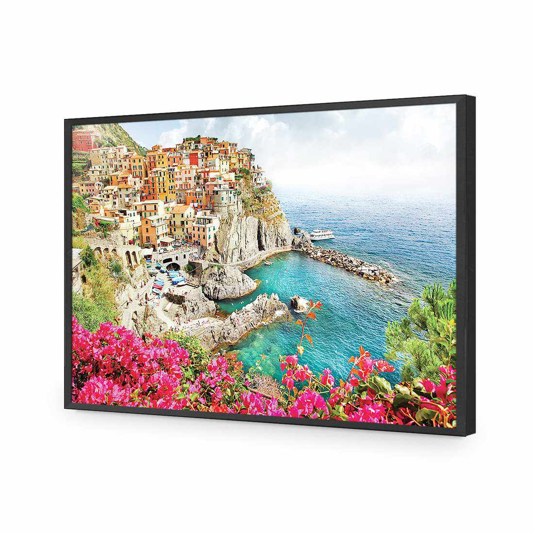 Cinque Terre in Italy-Acrylic-Wall Art Design-Without Border-Acrylic - Black Frame-45x30cm-Wall Art Designs