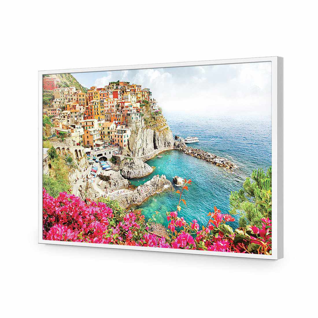 Cinque Terre in Italy-Acrylic-Wall Art Design-Without Border-Acrylic - White Frame-45x30cm-Wall Art Designs