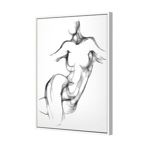 Nude Twist | Classic Canvas | Floating Frame | White