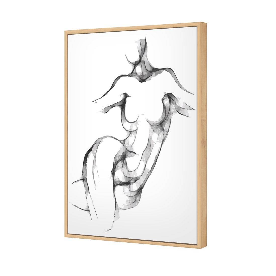 Nude Twist | Classic Canvas | Floating Frame | Oak