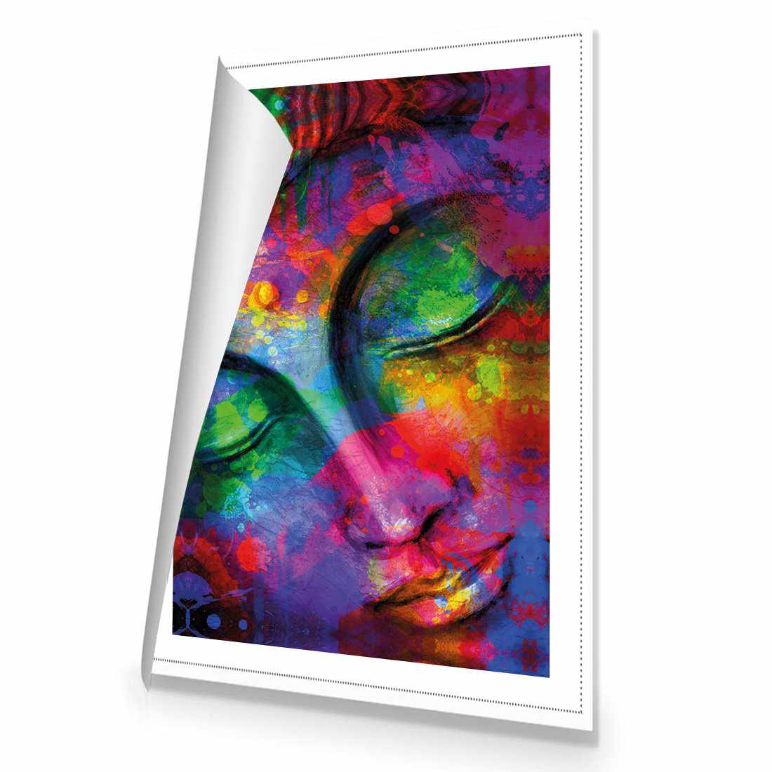 Rainbow Buddha Canvas Art-Canvas-Wall Art Designs-45x30cm-Rolled Canvas-Wall Art Designs