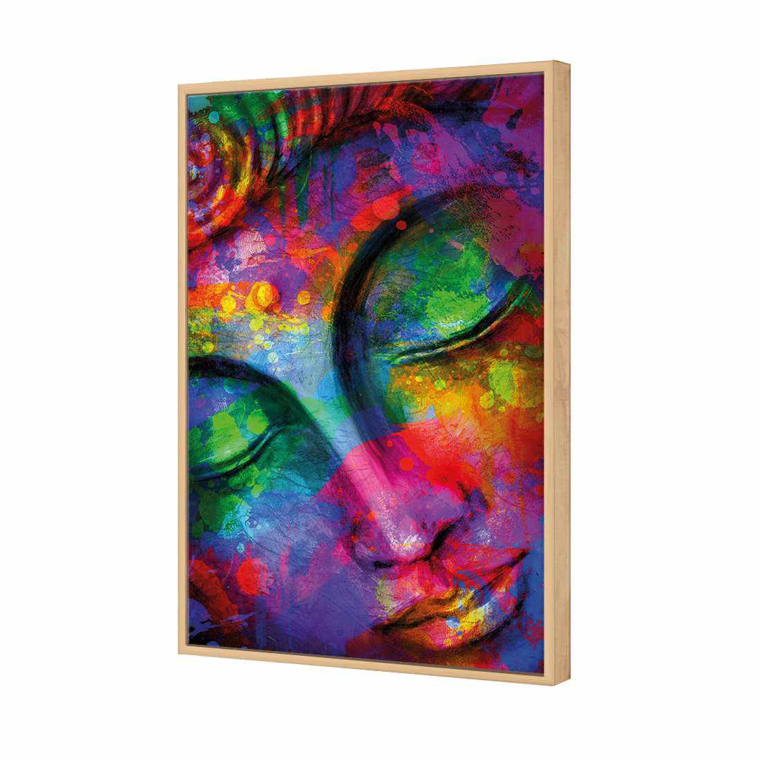 Rainbow Buddha Canvas Art-Canvas-Wall Art Designs-45x30cm-Canvas - Oak Frame-Wall Art Designs