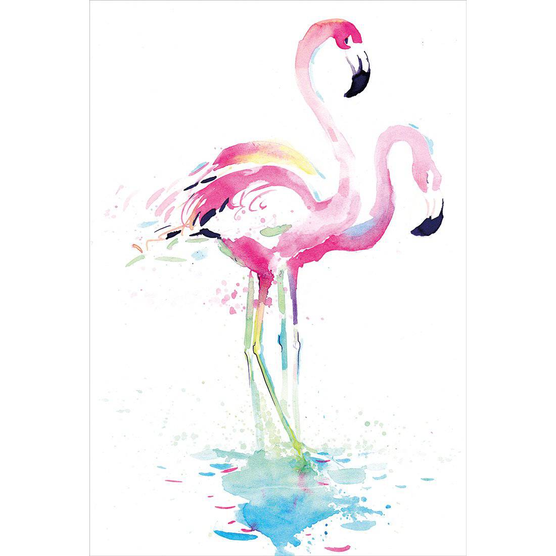 Flirty Flamingos Canvas Art-Canvas-Wall Art Designs-45x30cm-Canvas - No Frame-Wall Art Designs