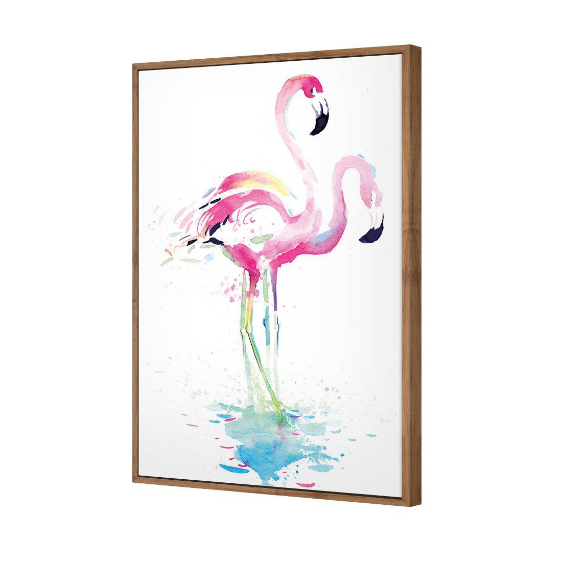 Flirty Flamingos Canvas Art-Canvas-Wall Art Designs-45x30cm-Canvas - Natural Frame-Wall Art Designs