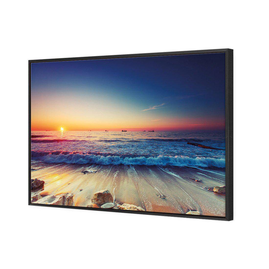 High Tide Sunset Canvas Art-Canvas-Wall Art Designs-45x30cm-Canvas - Black Frame-Wall Art Designs