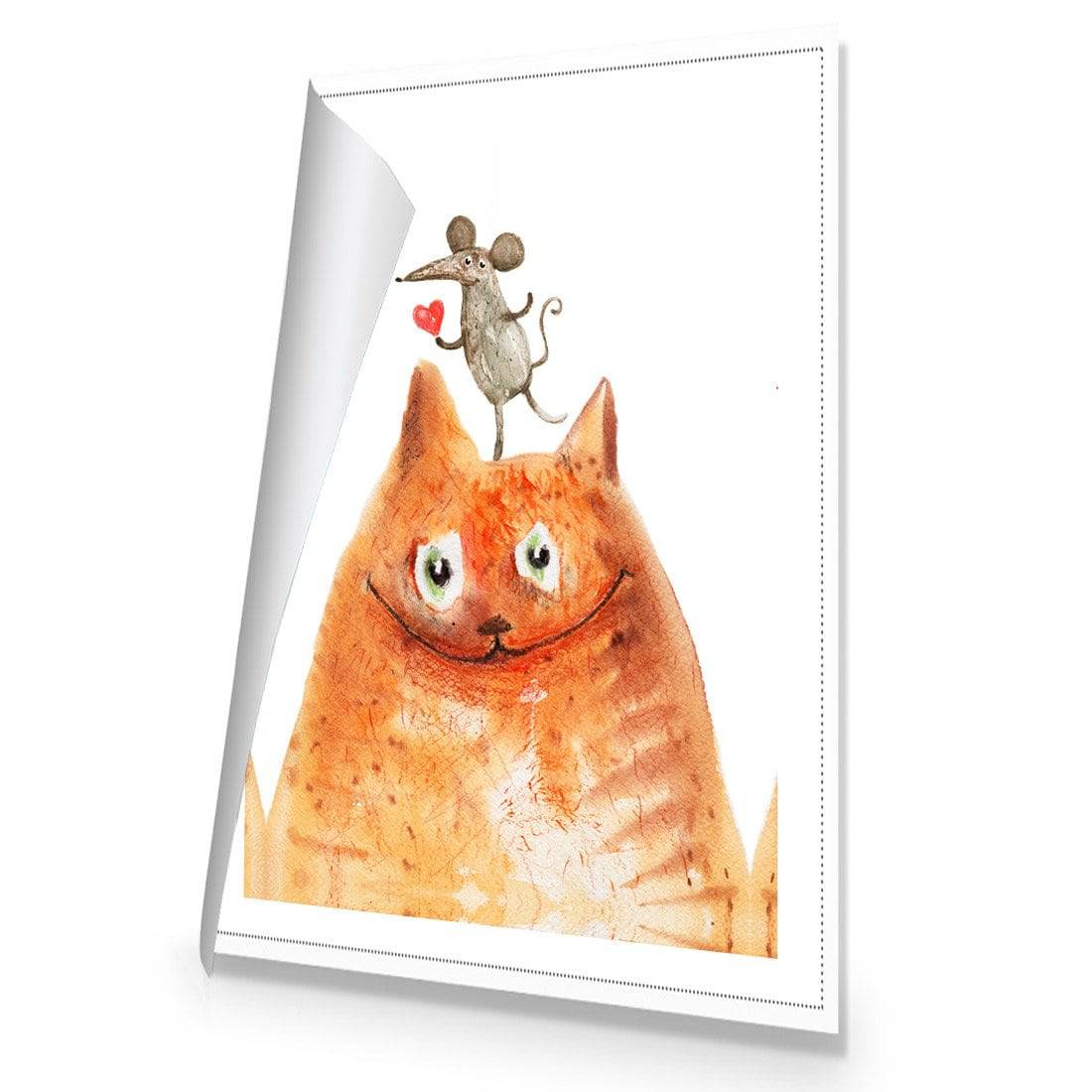 Cat and Mouse Love Canvas Art-Canvas-Wall Art Designs-59X40cm-Rolled Canvas-Wall Art Designs