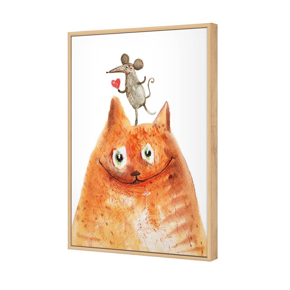 Cat and Mouse Love Canvas Art-Canvas-Wall Art Designs-45x30cm-Rolled Canvas-Wall Art Designs