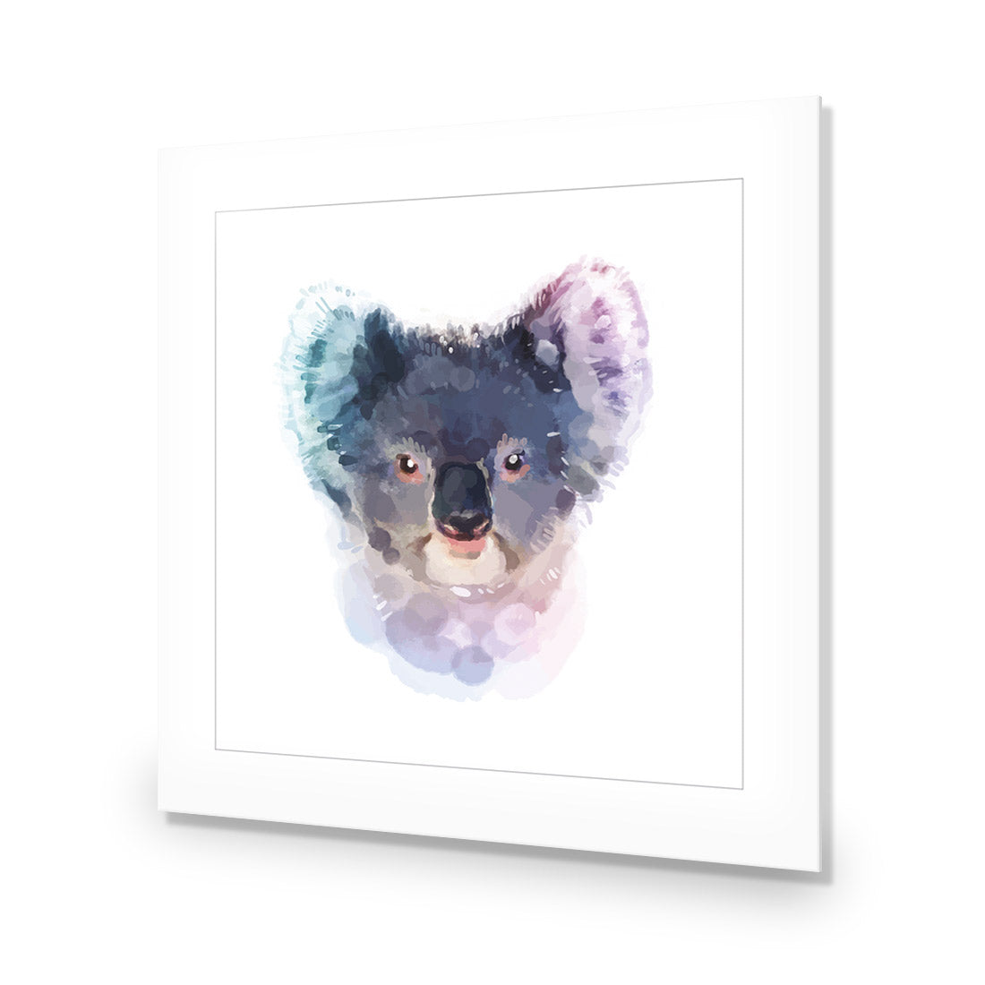 Watercolour Koala, Square | Classic Acrylic | No Frame With Border