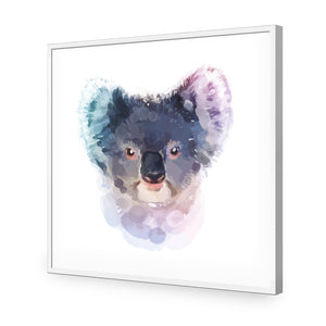 Watercolour Koala, Square | Classic Acrylic | Flat Frame No Border | White