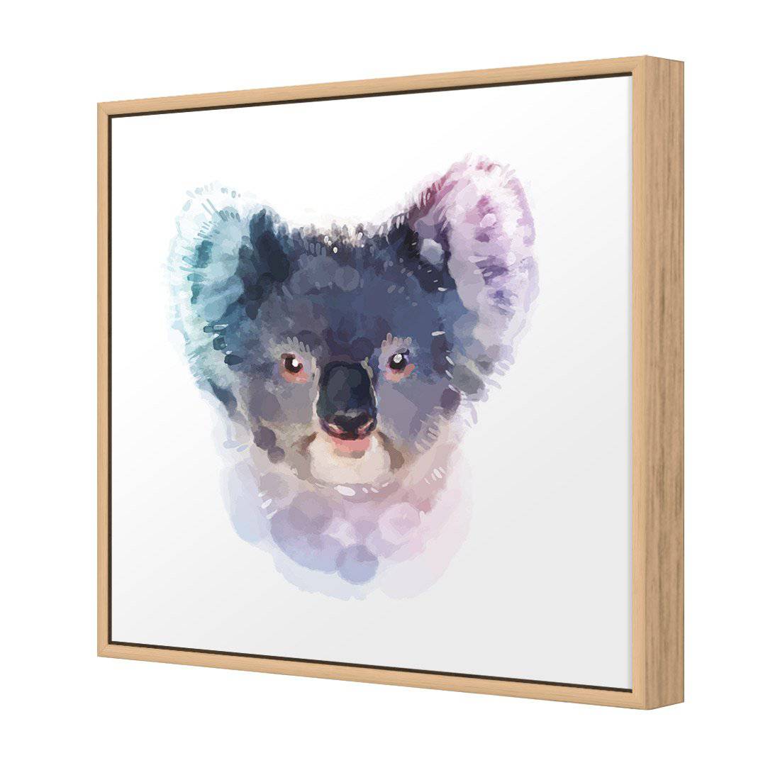 Watercolour Koala, Square | Classic Canvas | Floating Frame | Oak