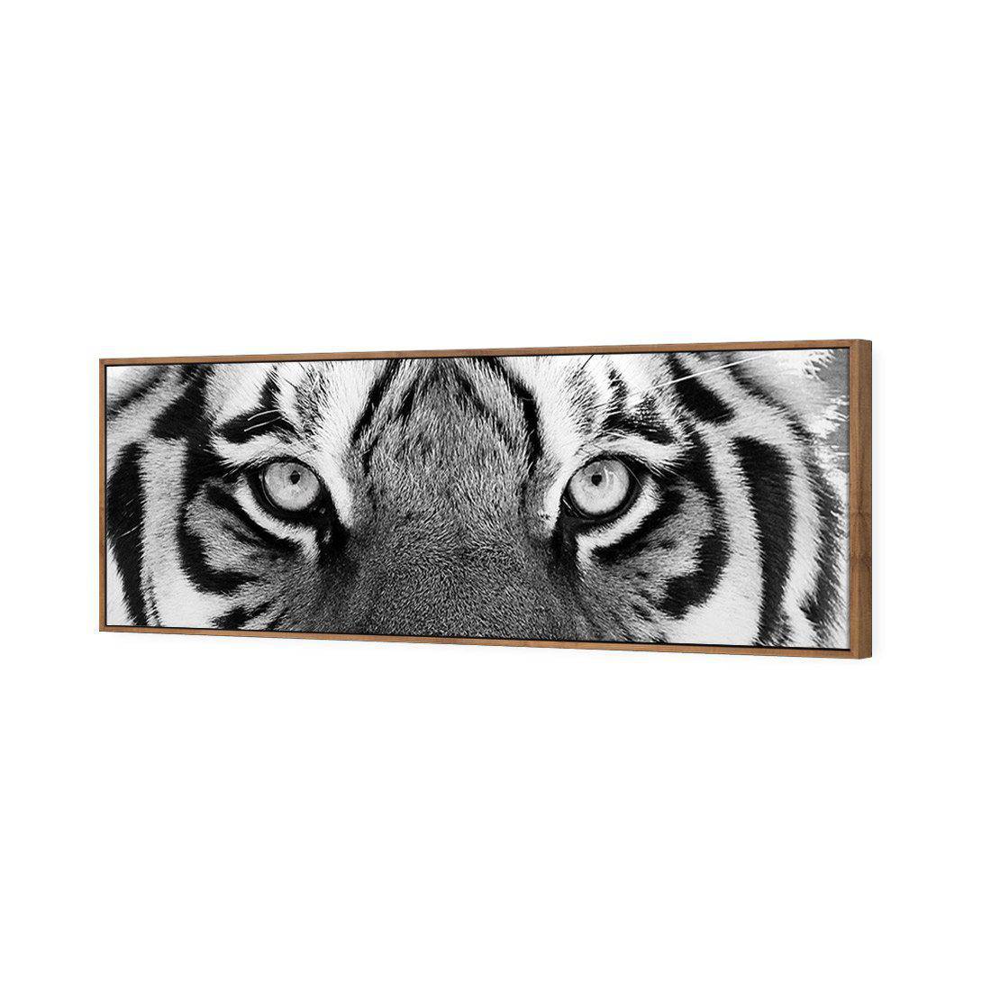 Tiger Eyes, B&W Canvas Art-Canvas-Wall Art Designs-60x20cm-Canvas - Natural Frame-Wall Art Designs