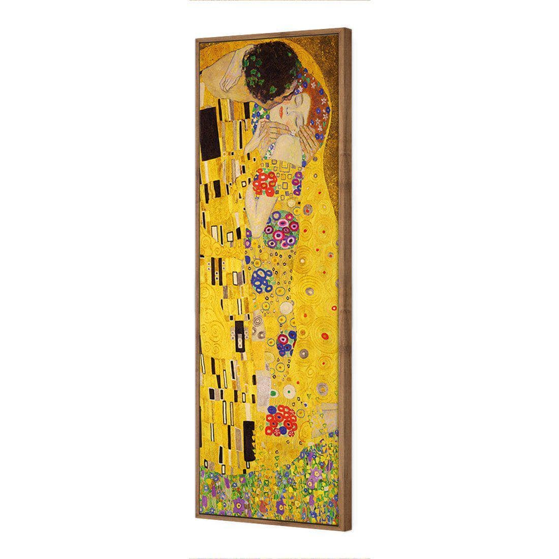 The Kiss by Klimt Canvas Art-Canvas-Wall Art Designs-60x20cm-Canvas - Natural Frame-Wall Art Designs
