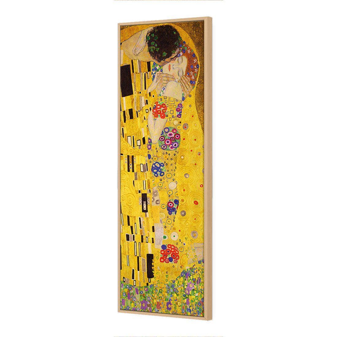 The Kiss by Klimt Canvas Art-Canvas-Wall Art Designs-60x20cm-Canvas - Oak Frame-Wall Art Designs