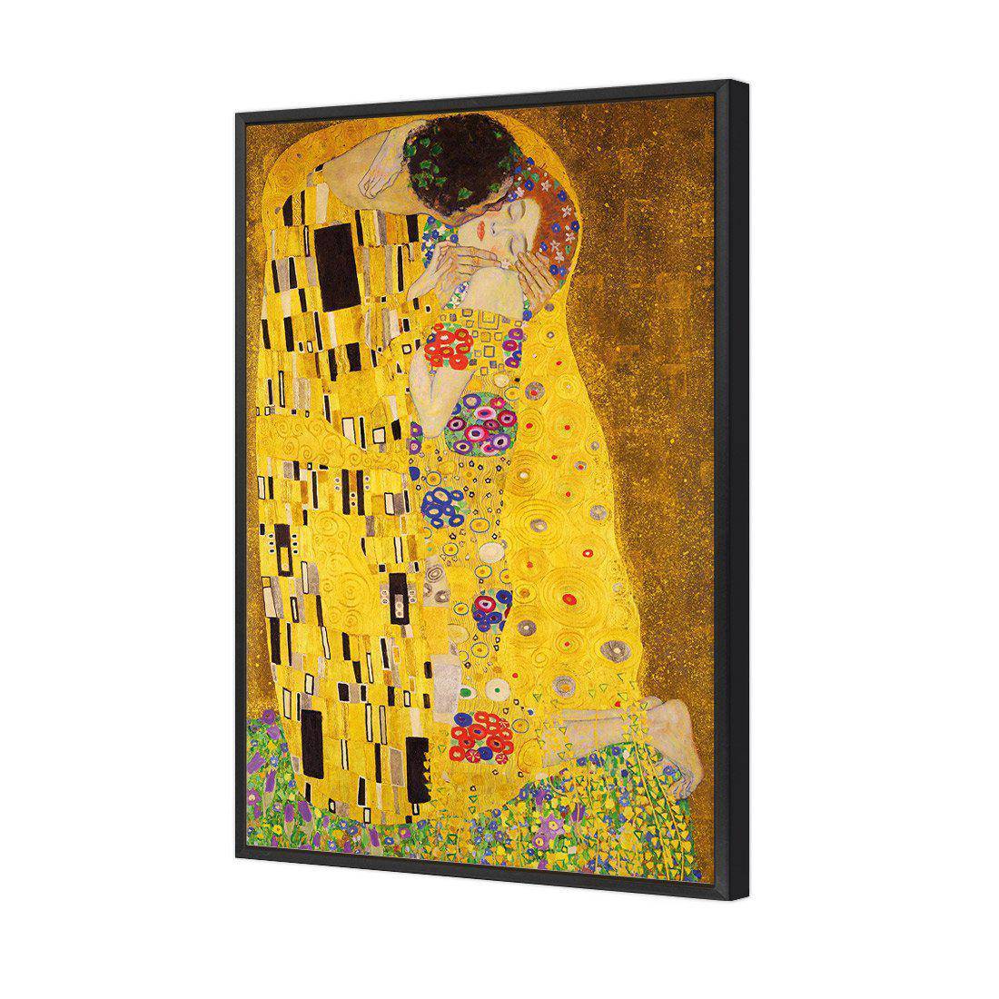 The Kiss by Klimt Canvas Art-Canvas-Wall Art Designs-45x30cm-Canvas - Black Frame-Wall Art Designs